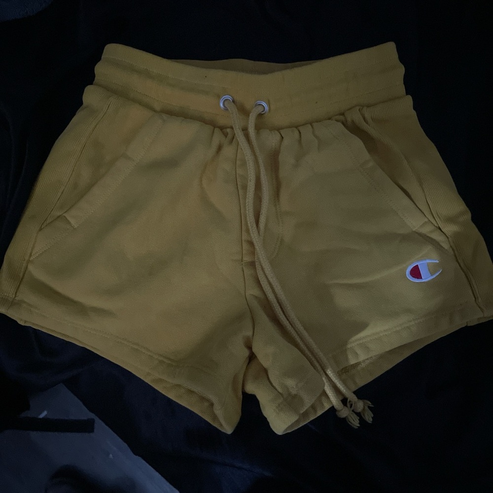 Champion Yellow Reverse Weave Shorts